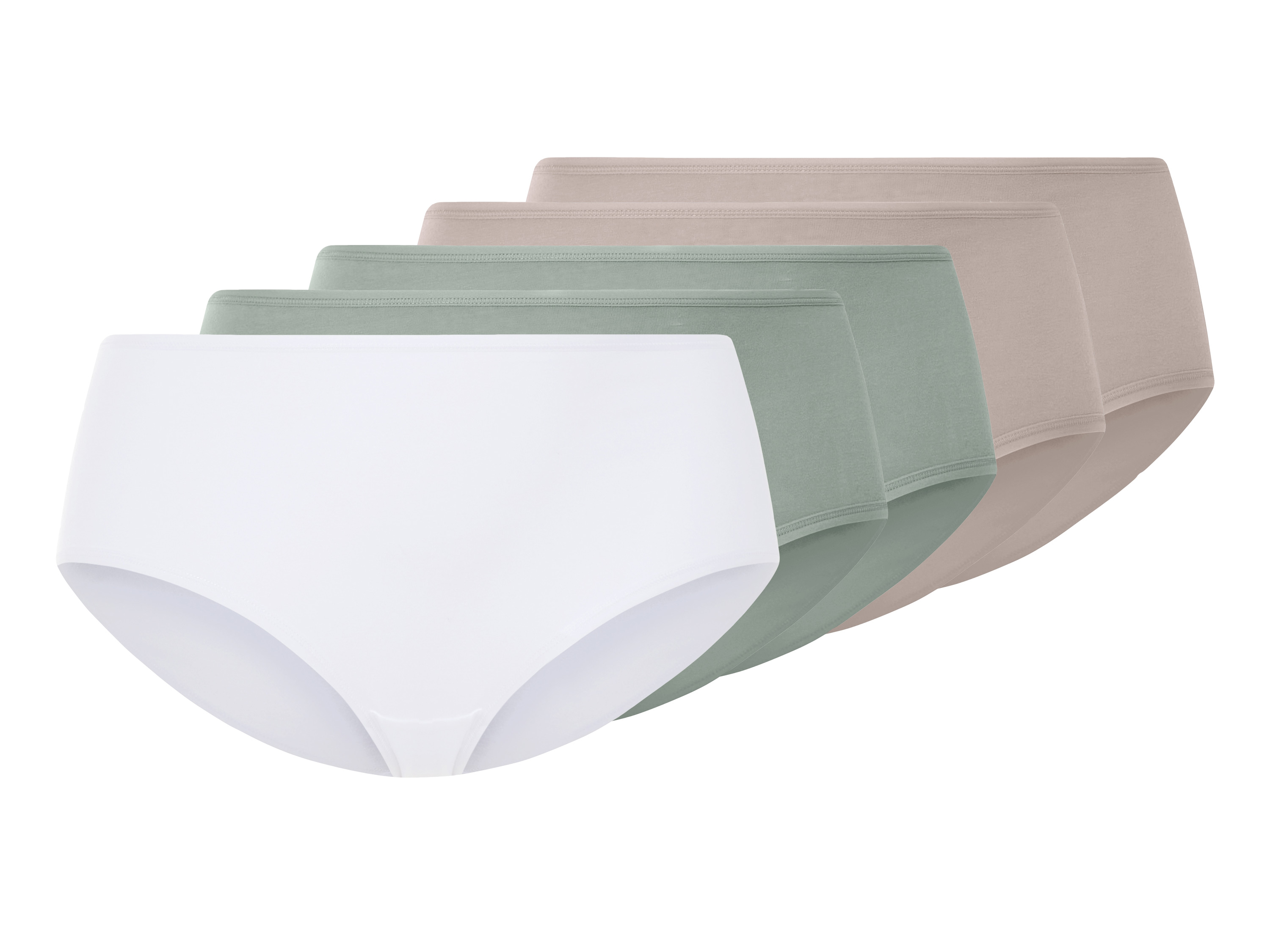 esmara® Dámské kalhotky s vysokým pasem, 5 kusů (šedá/mintová/bílá, S(36/38))