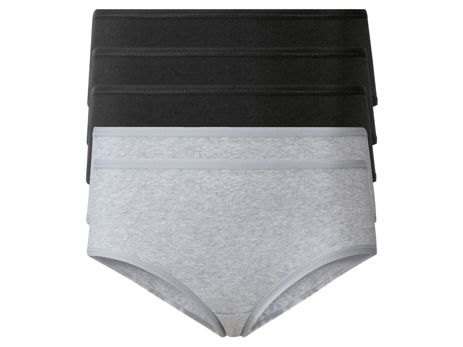 esmara® Dámské kalhotky, 5 kusů (Xs(32/34), černá/šedá)