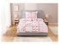 Růžová ložní souprava s květinovým patchwork vzorem.