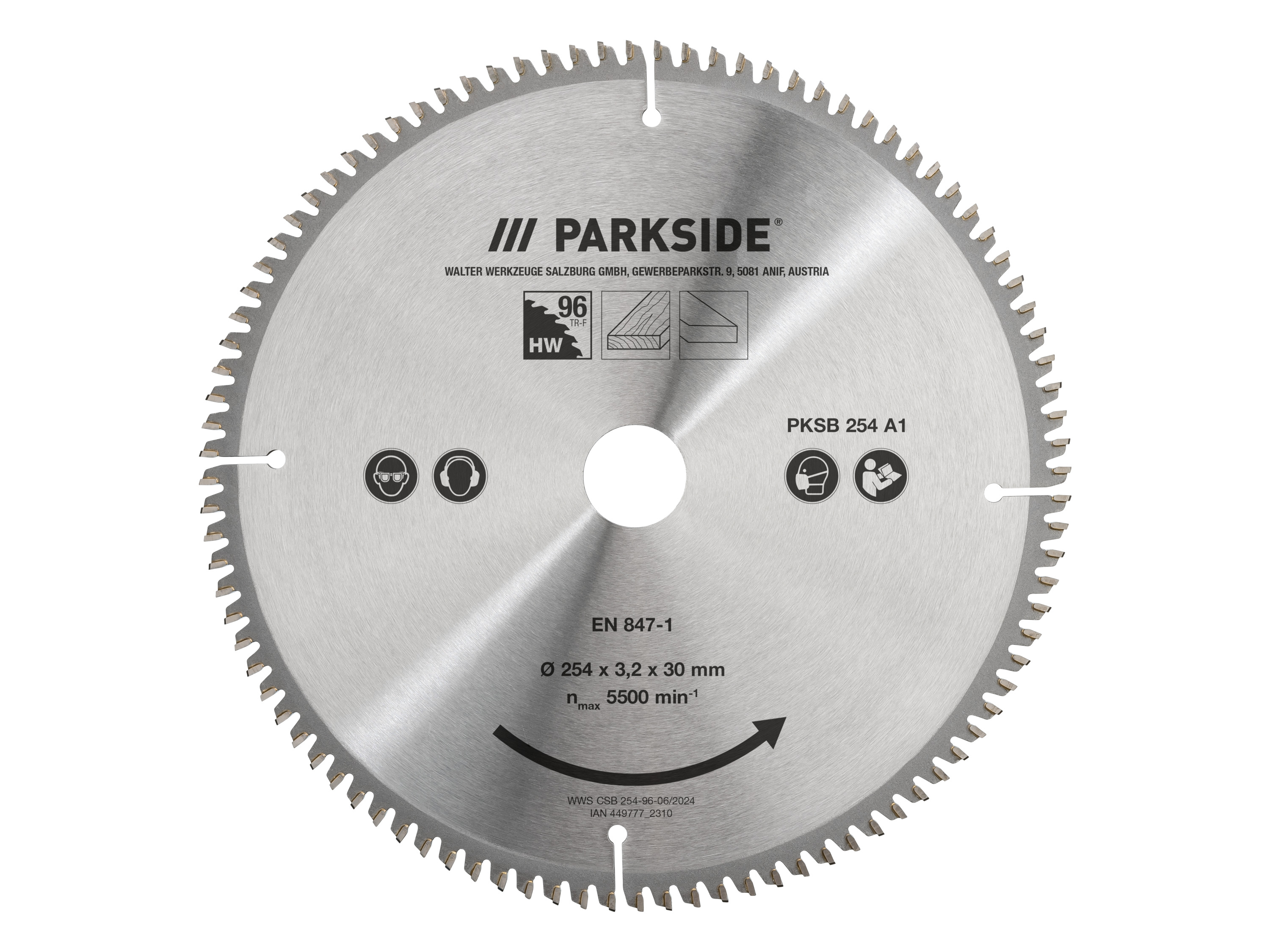 Parkside® Pilový kotouč Pksb 254 A1, Ø 254 mm (kotouč Multi Exterior)