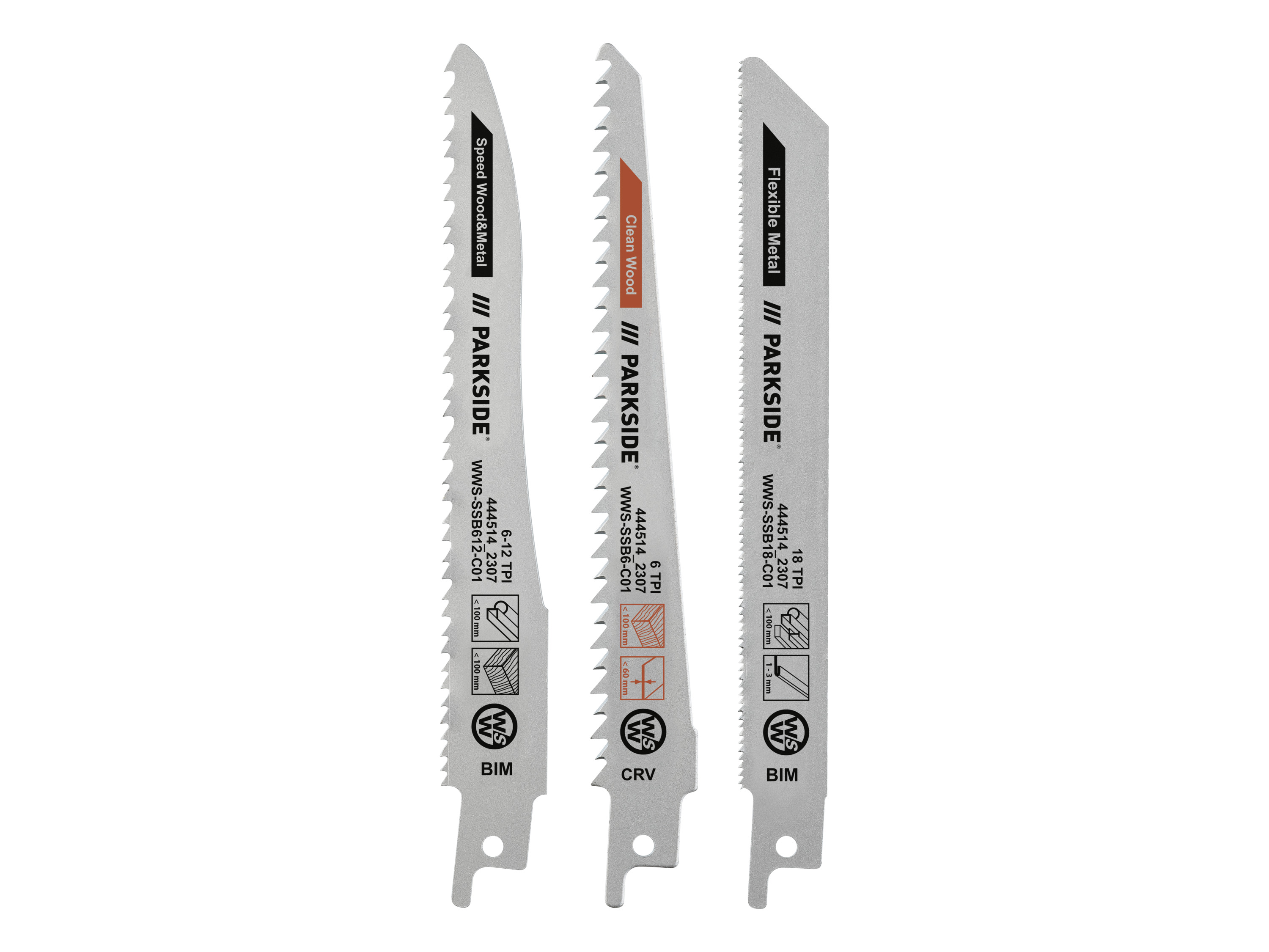 Parkside® Sada pilových listů Pfsz 3 B1, 3dílná (univerzální, 3dílná sada)