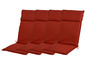 Čtyři červené polštáře na zahradní židle se šňůrkami