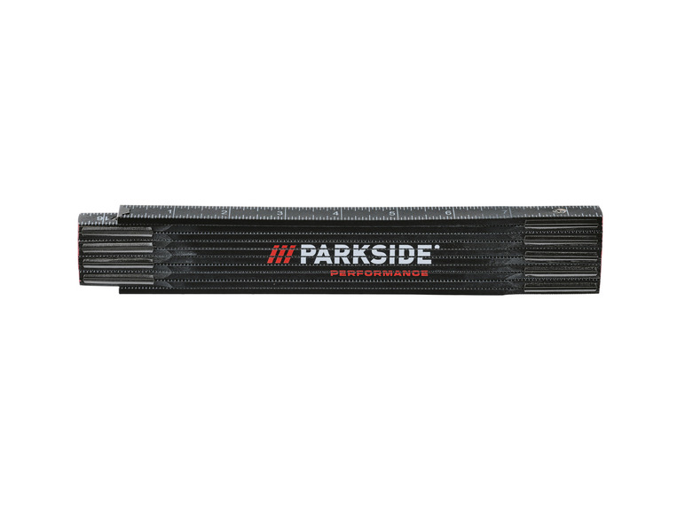 Černé skládací pravítko Parkside.