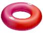 Růžovo-červená nafukovací kruhová plavací pomůcka.