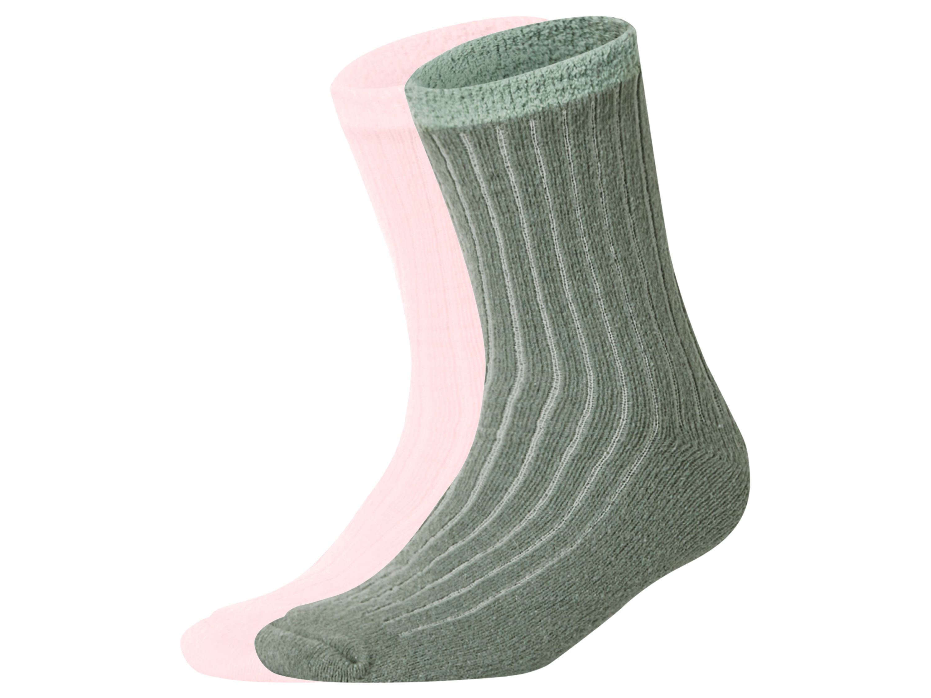 esmara® Dámské hebké ponožky, 2 páry (zelená / světle růžová, 35-38)