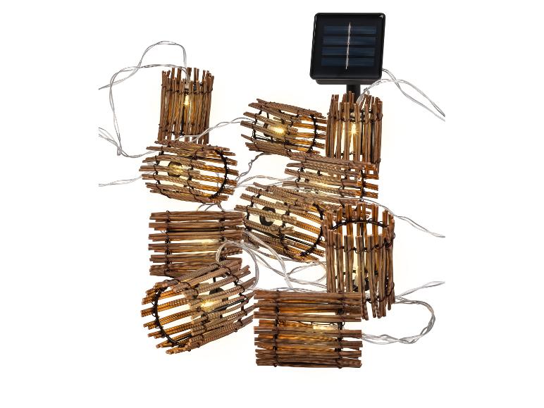 Solární LED řetěz s bambusovými lucernami