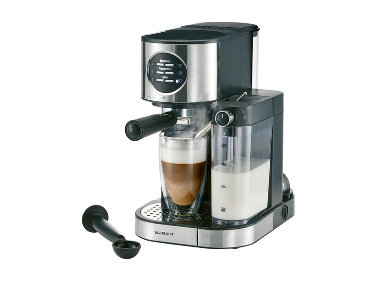  Zobrazit na celou obrazovku SILVERCREST® KITCHEN TOOLS Sada espresso kávovaru s napěňovačem mléka a elektrického mlýnku na kávu SME12, 2dílná - Obrázek 2