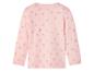 Růžové dětské tričko s potiskem srdíček.