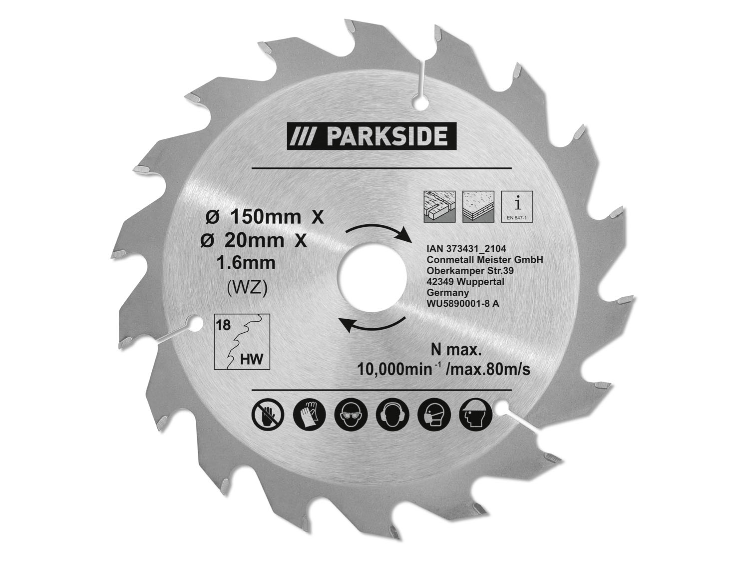 Parkside® Pilový kotouč pro ruční okružní pily, 150 mm (18 zubů)