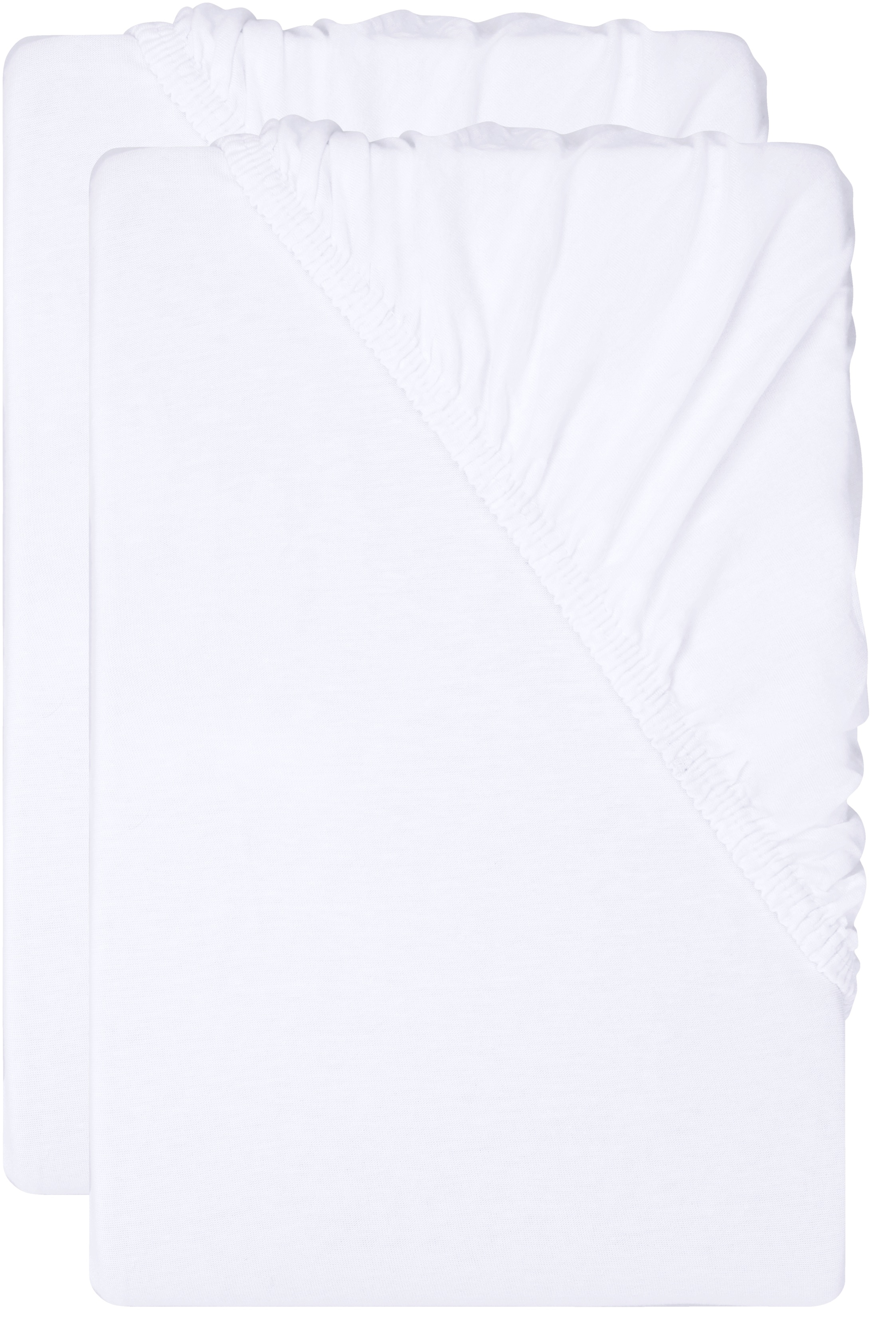 Livarno® Sada žerzejových napínacích prostěradel, 90–100 x 200 cm, 2dílná, bílá