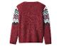 Červený svetr se vzorem Fair Isle na rukávech