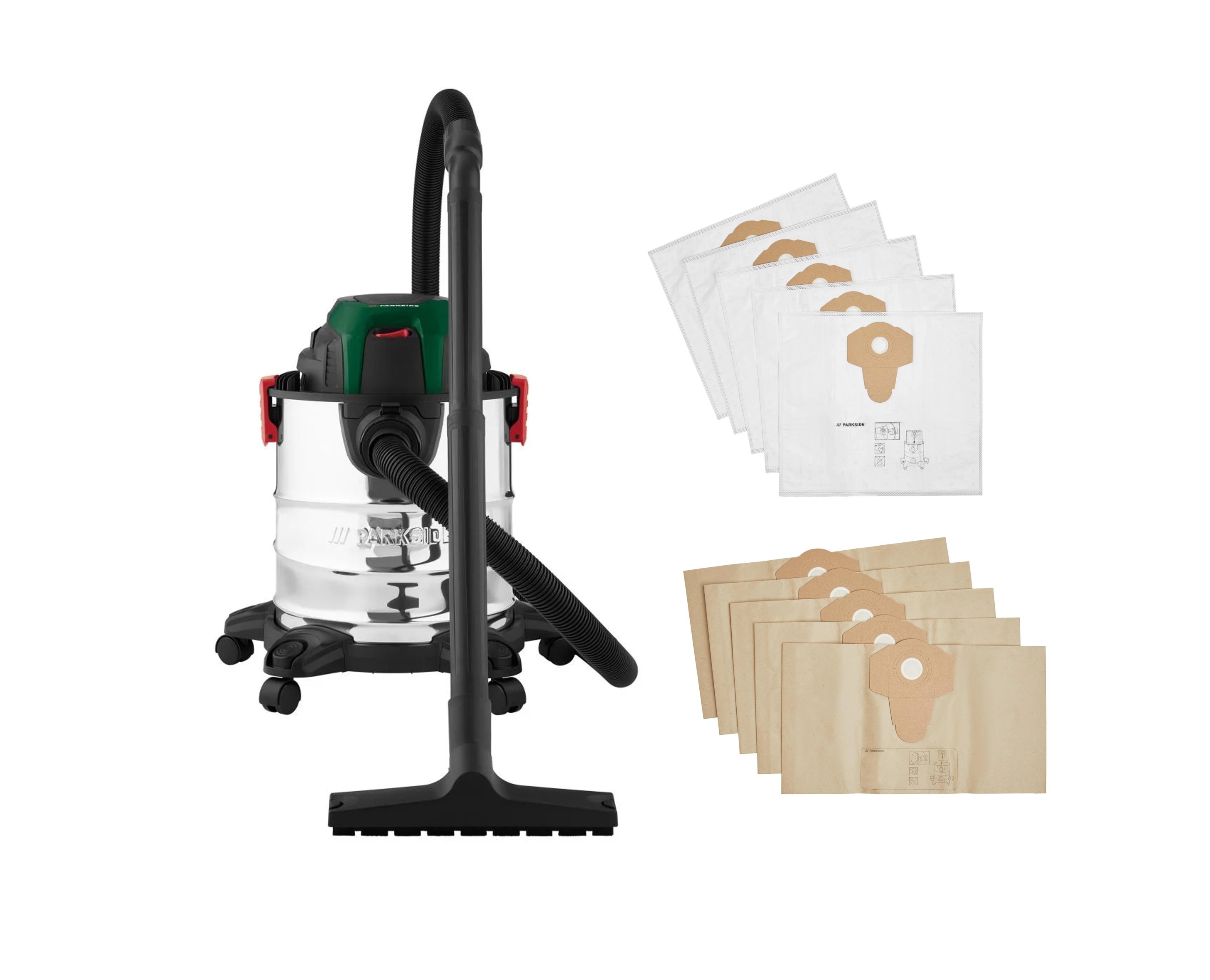 Parkside® Vysavač PWD 20 C3 se sadou filtračních sáčků PFT 20 A1 (12 ks) / Pvft 20 A1 (5 ks)