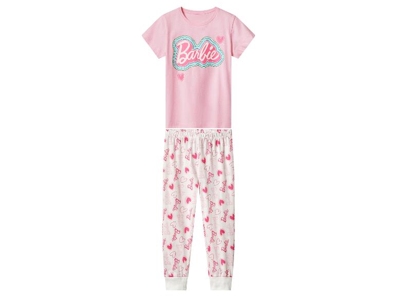 Dětské růžové pyžamo Barbie s potiskem srdíček