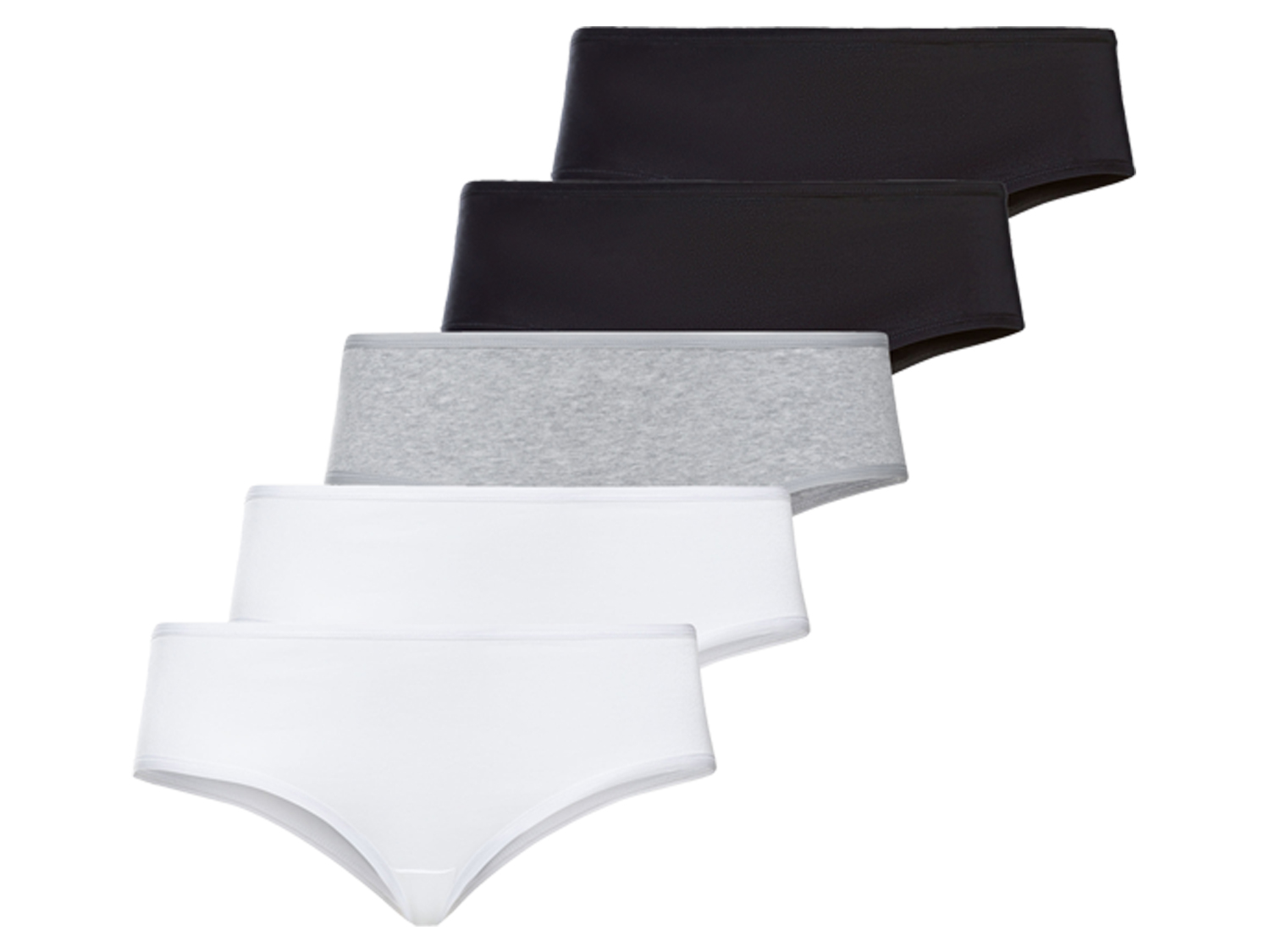 esmara® Dámské kalhotky Xxl, 5 kusů (3Xl(56/58), černá/šedá/bílá)