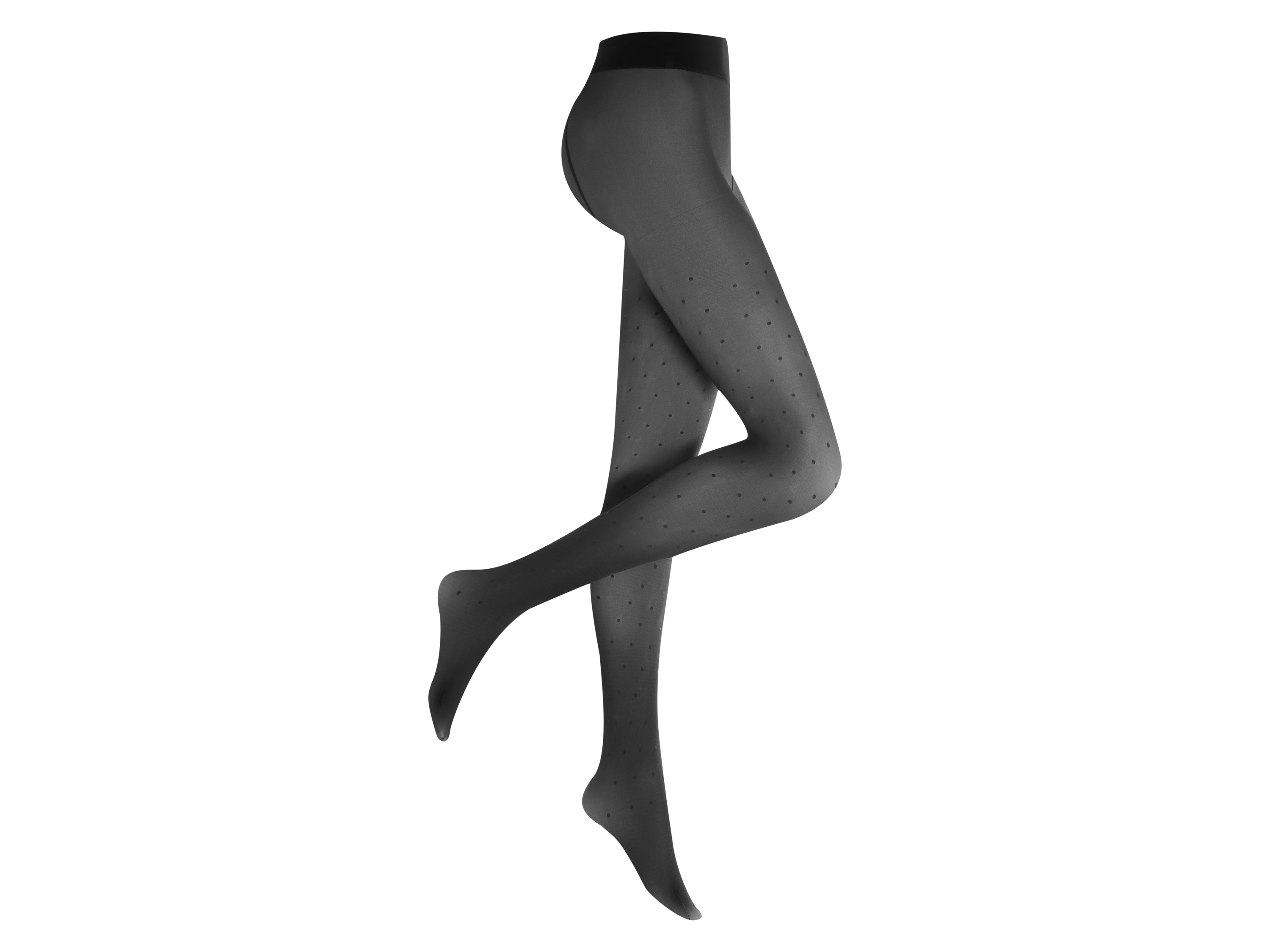 esmara® Dámské termo punčochové kalhoty s vnitřní stranou v tělové barvě 70 DEN (černé tečky, M(40/42))