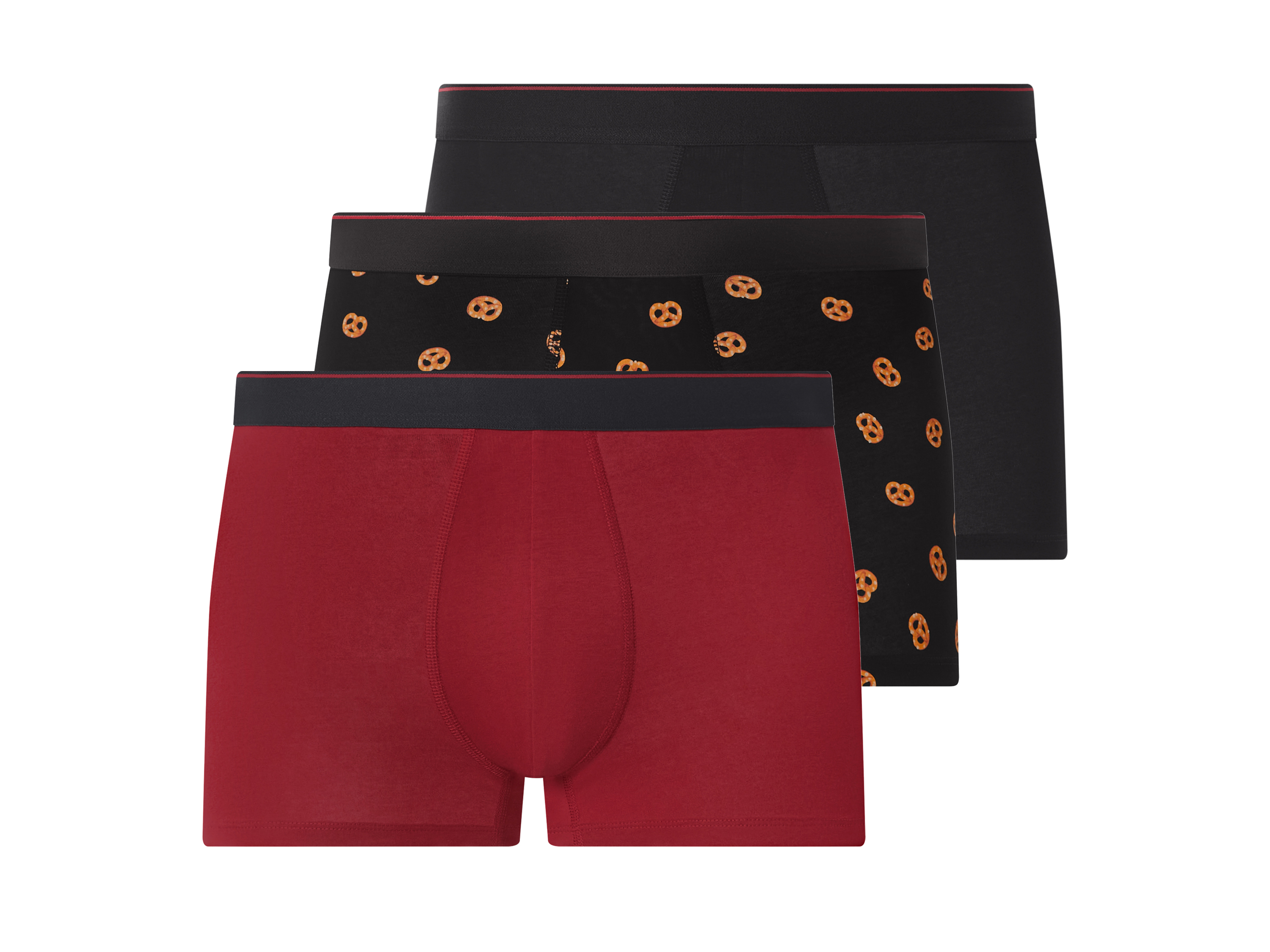 Esmara MEN Pánské boxerky, 3 kusy (černá/červená, 5/M)