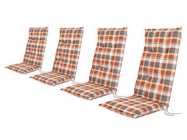 LIVARNO home Sada potahů na židli / křeslo, 120 x 50 x 8 cm, 4dílná, káro/oranžová