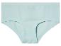 Pár světle modrých dámských kalhotek.