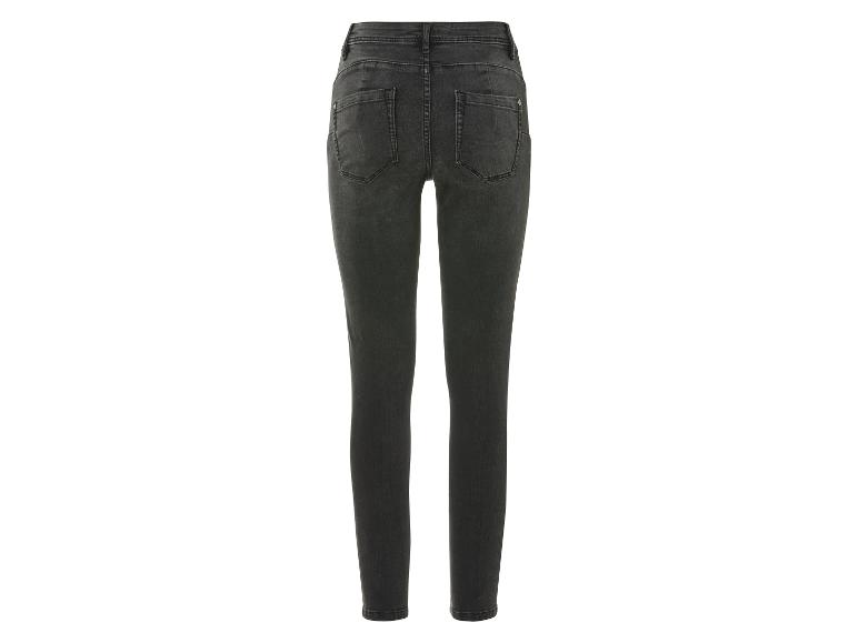 Tmavě šedé skinny džíny pro ženy.