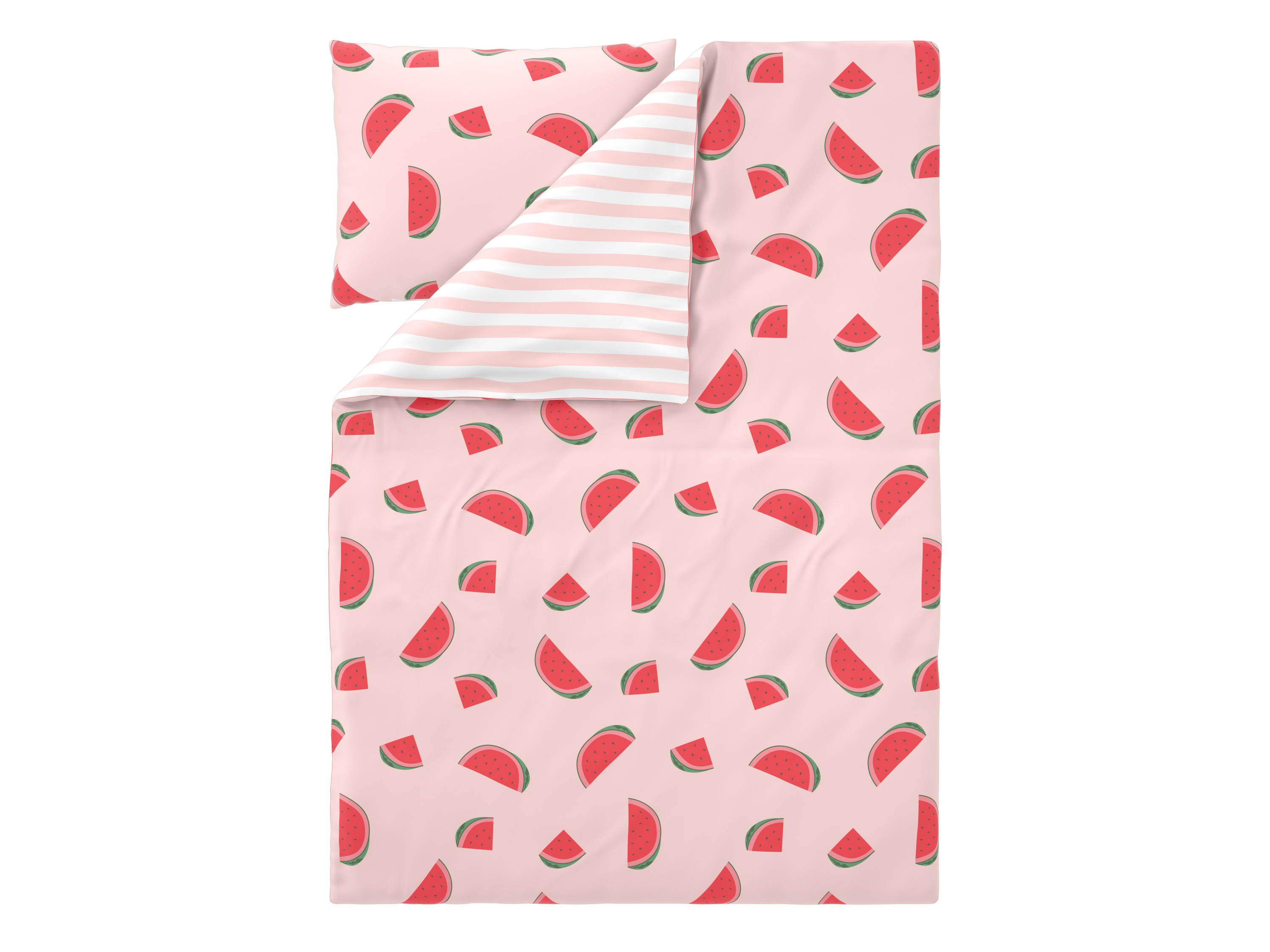 Livarno® Ložní povlečení z mikrovláknitého saténu, 140 x 200 cm, 70 x 90 cm (vodní meloun)