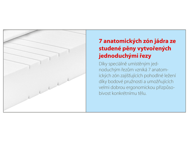  Zobrazit na celou obrazovku BADENIA TRENDLINE 7zónová matrace ze studené pěny BT 155 - Obrázek 5