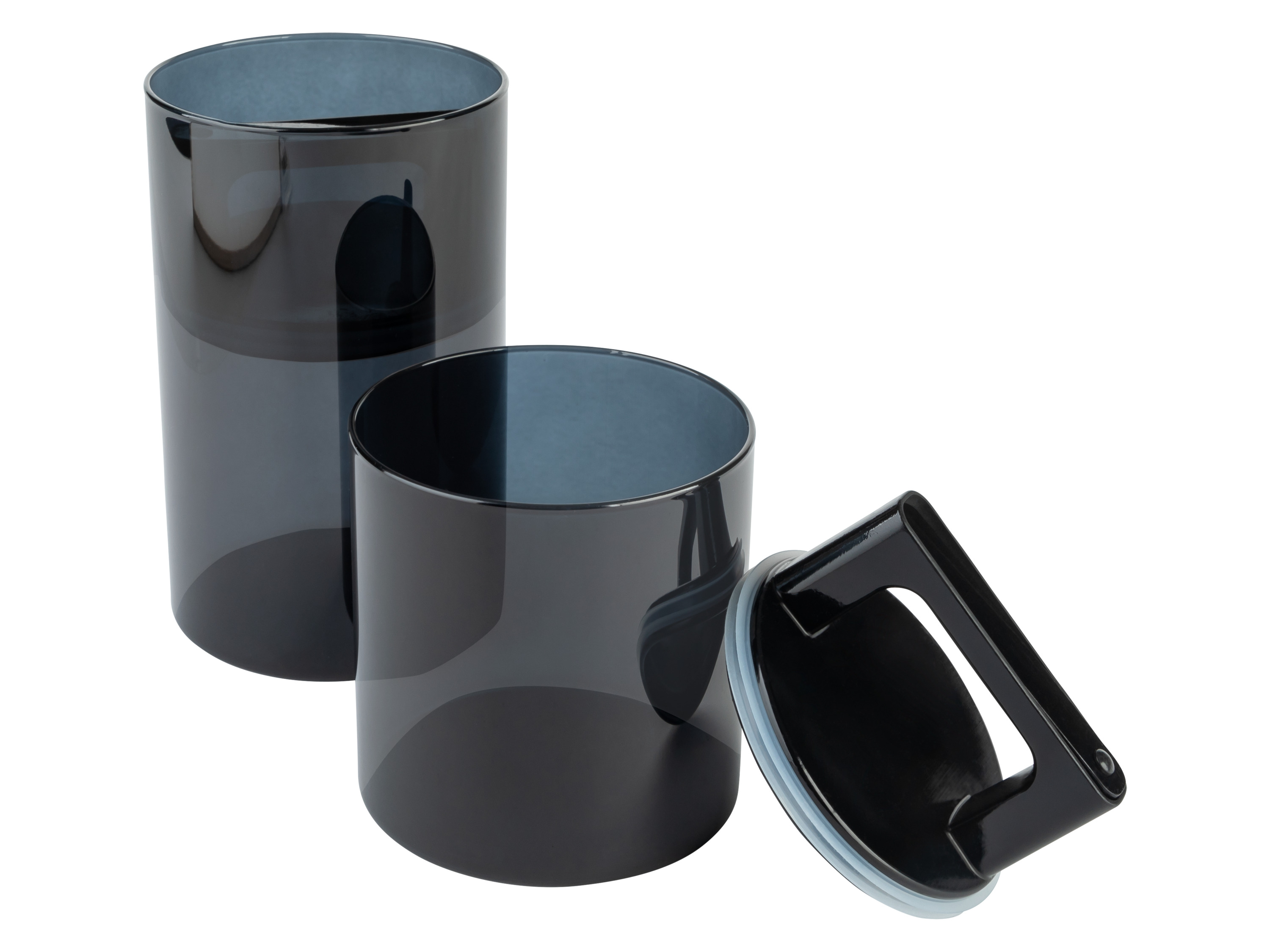 Livarno home Skladovací dózy se vzduchotěsnými víčky, 2dílná sada (černá)