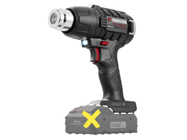 Digitální horkovzdušná pistole s 20V baterií.