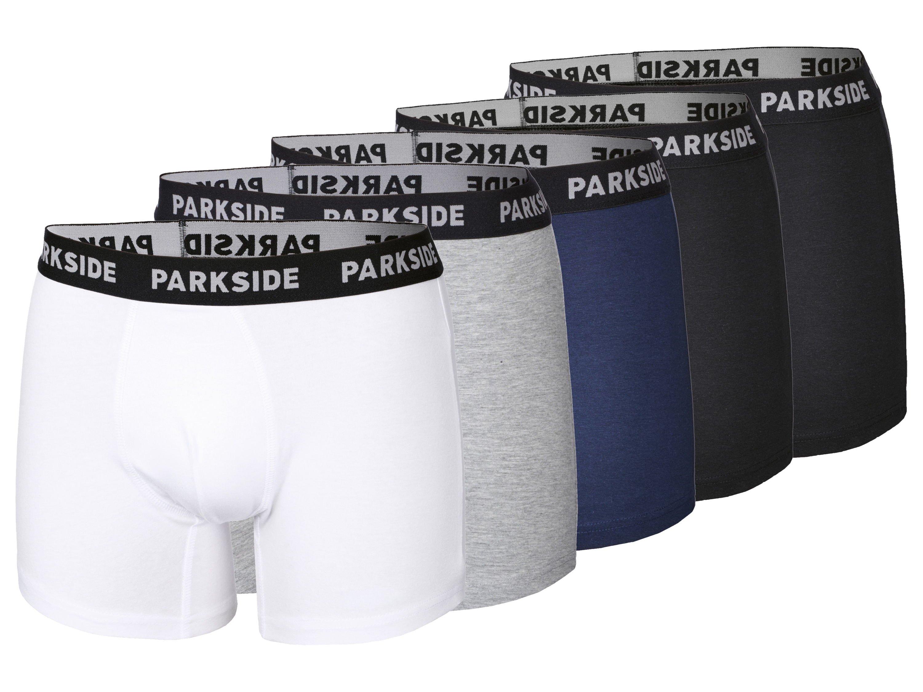 Parkside® Pánské boxerky, 5 kusů (šedá/černá/bílá/navy, 6/L)