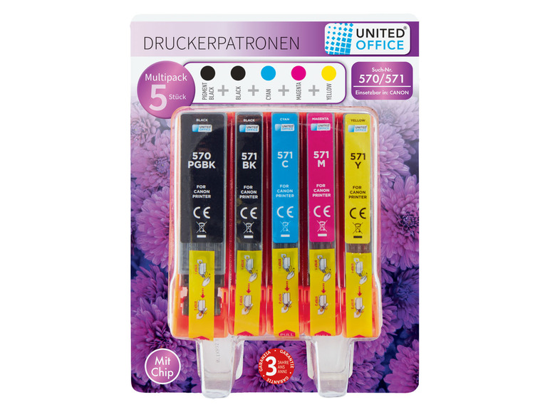  Zobrazit na celou obrazovku UNITED OFFICE® Náplně do tiskárny Canon Multipack - Obrázek 3