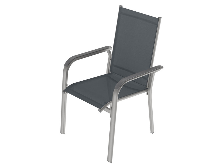  Zobrazit na celou obrazovku LIVARNO home Hliníková stohovatelná židle Houston, stříbrná/šedá - Obrázek 1