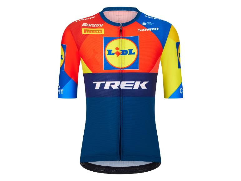 Cyklistický dres Trek-Lidl: Santini, SRAM a Pirelli.