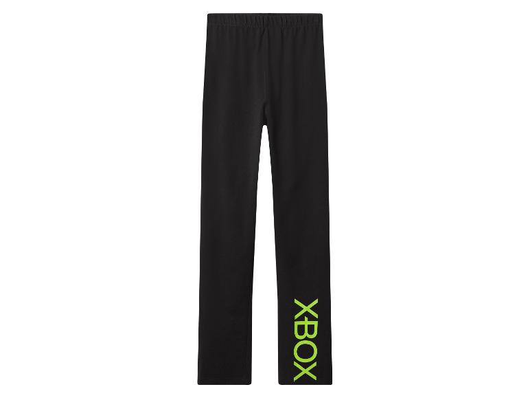 Černé dětské legíny se zeleným nápisem XBOX na nohavici.
