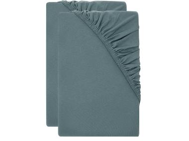 LIVARNO® Sada žerzejových napínacích prostěradel, 90–100 x 200 cm, 2dílná, tyrkysová