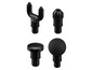 Čtyři černé masážní hlavice pro masážní pistoli.