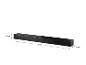 Černý soundbar o rozměrech 800 mm délky, 63 mm výšky a 95 mm hloubky.