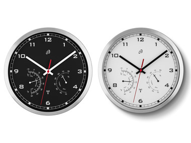 Nástěnné hodiny s ukazatelem teploty a vlhkosti vzduchu