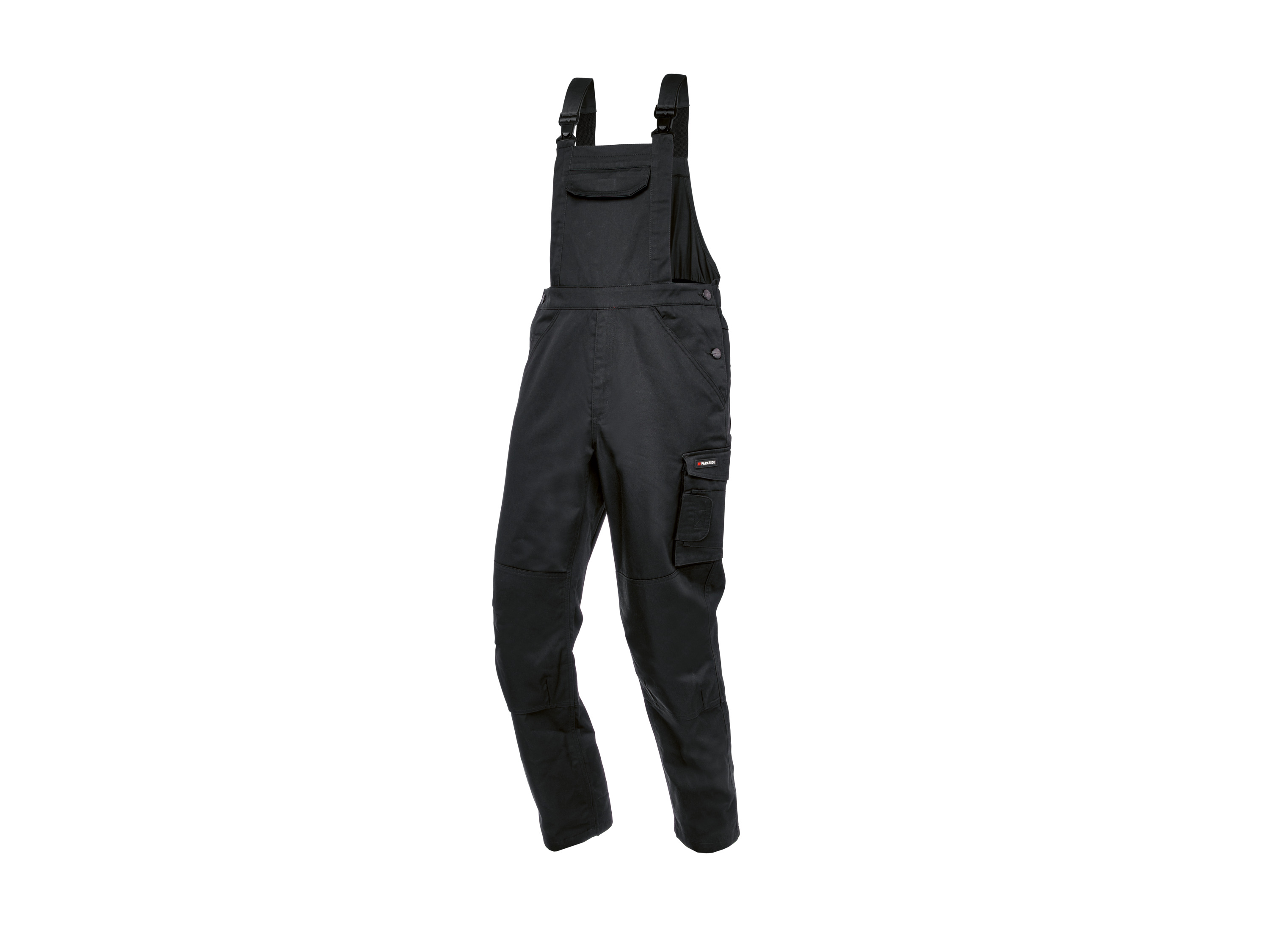 Parkside® Pánské zateplené pracovní kalhoty s laclem (48, černá)
