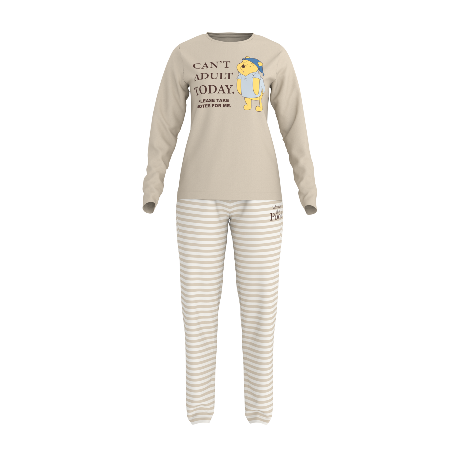 Dámské pyžamo (Medvídek Pú/béžová, M(40/42))