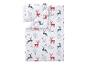 Povlečení s motivy sobů a sněhových vloček, červené a šedé