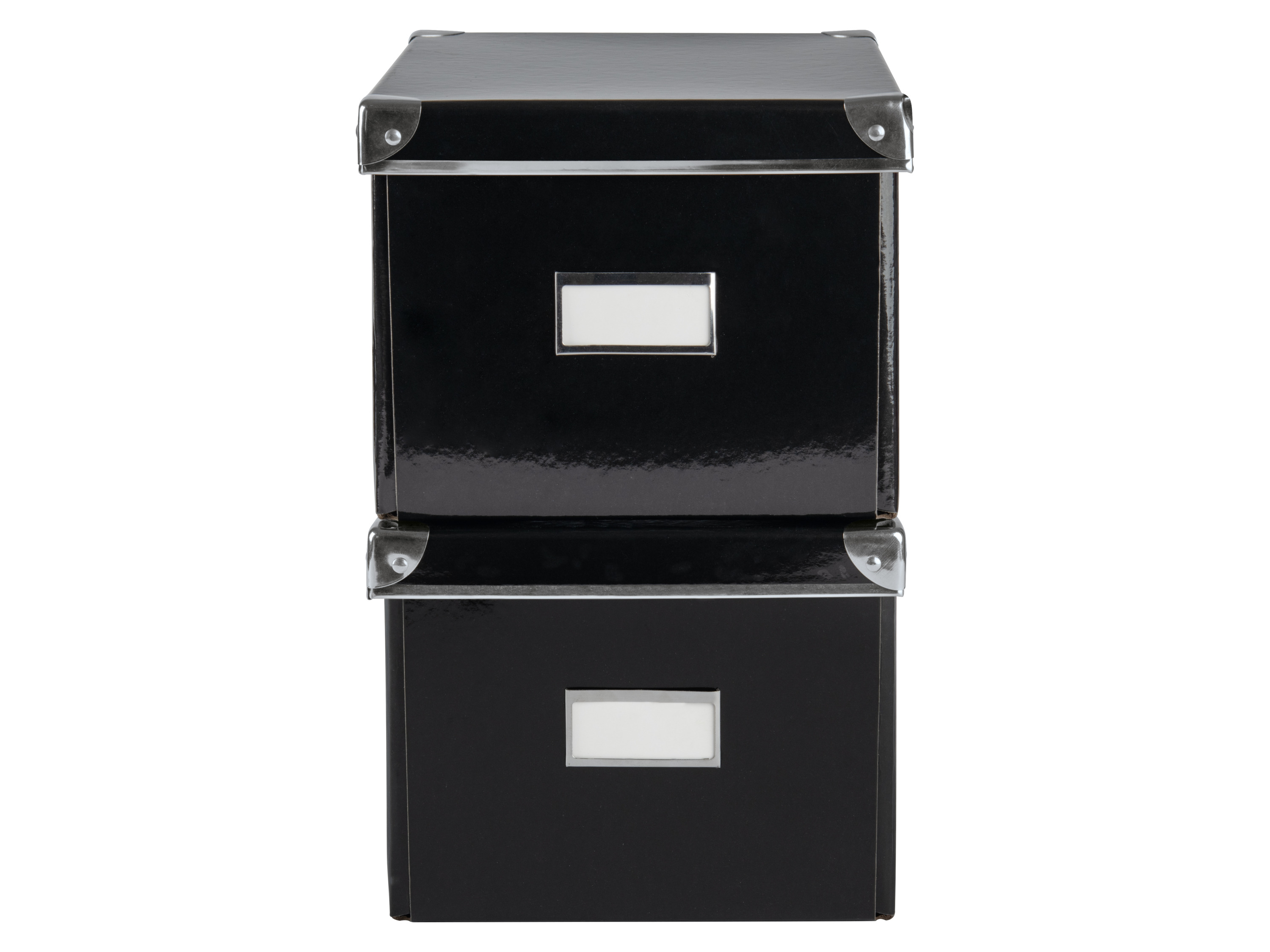 crelando® Úložný box / Sada úložných boxů, 2 kusy (DVDx2, černá)