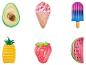 Letní nafukovací hračky: avokádo, zmrzlina, nanuk, ananas, jahoda, meloun.