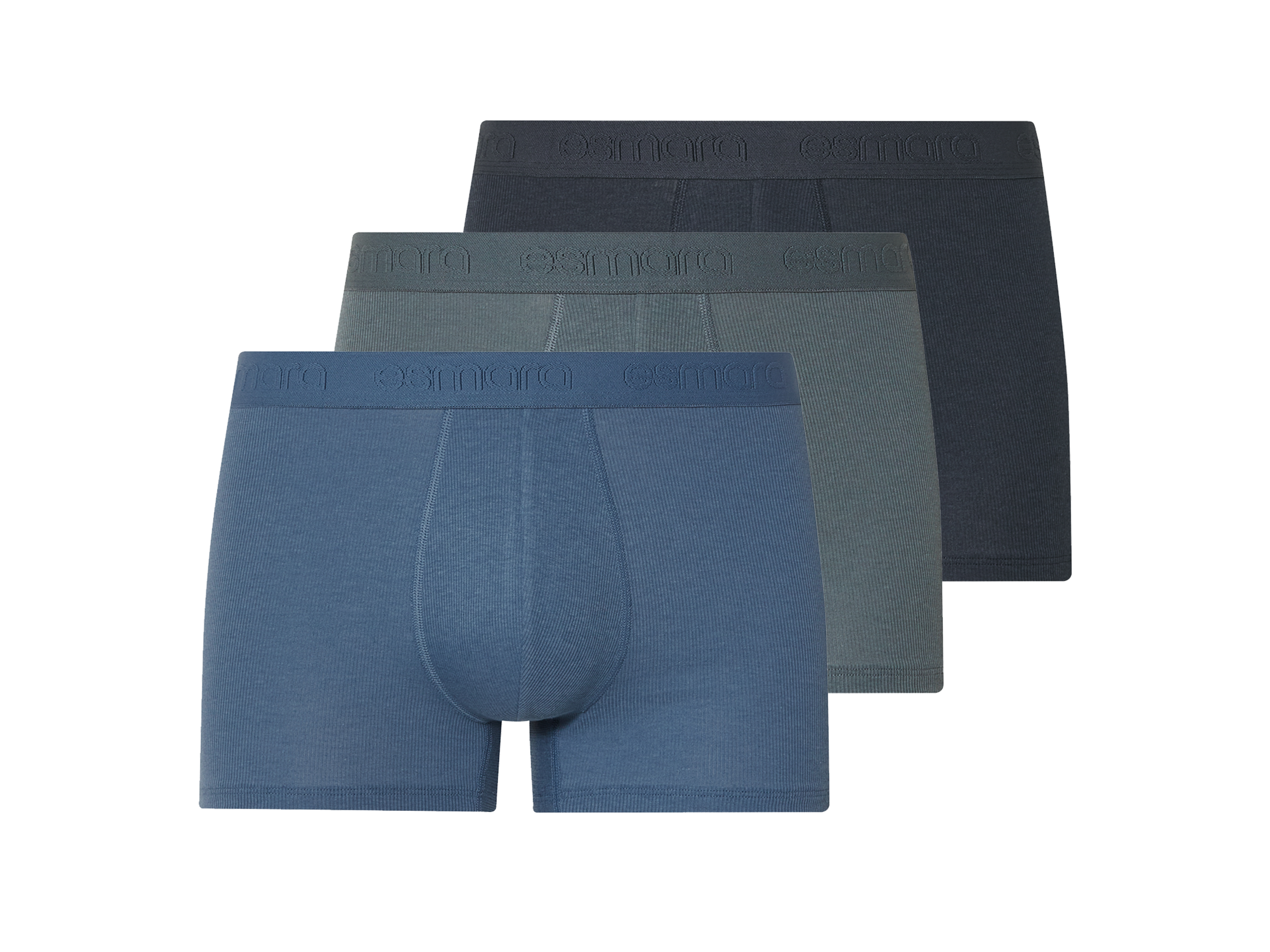 esmara Men Pánské boxerky, 3 kusy (tmavě modrá/středně modrá/světle modrá, 6/L)