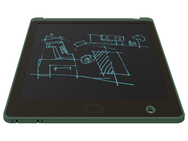 Zelená digitální tabule s náčrtkem od ruky.