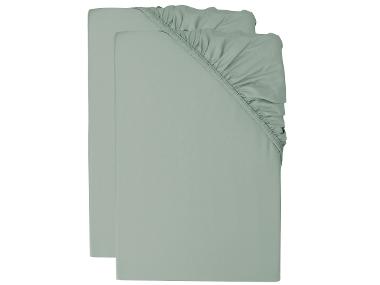 LIVARNO® Sada napínacích prostěradel z bambusové viskózy Premium, 90-100 x 200 cm, 2dílná, zelená