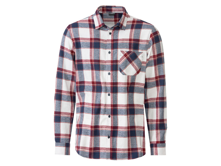 LIVERGY Pánská volnočasová košile (XL (43/44), bílá/červená)