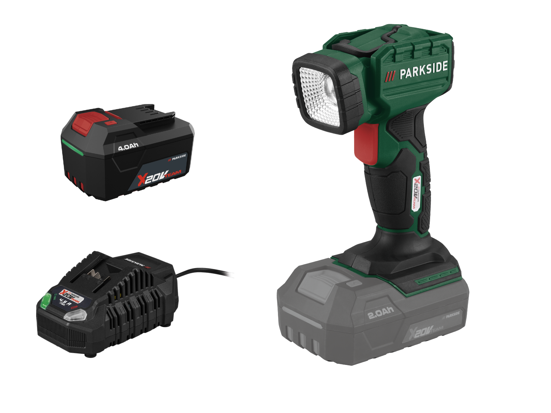 Parkside® Aku ruční LED reflektor Plhla 20 Li A1, 4 Ah
