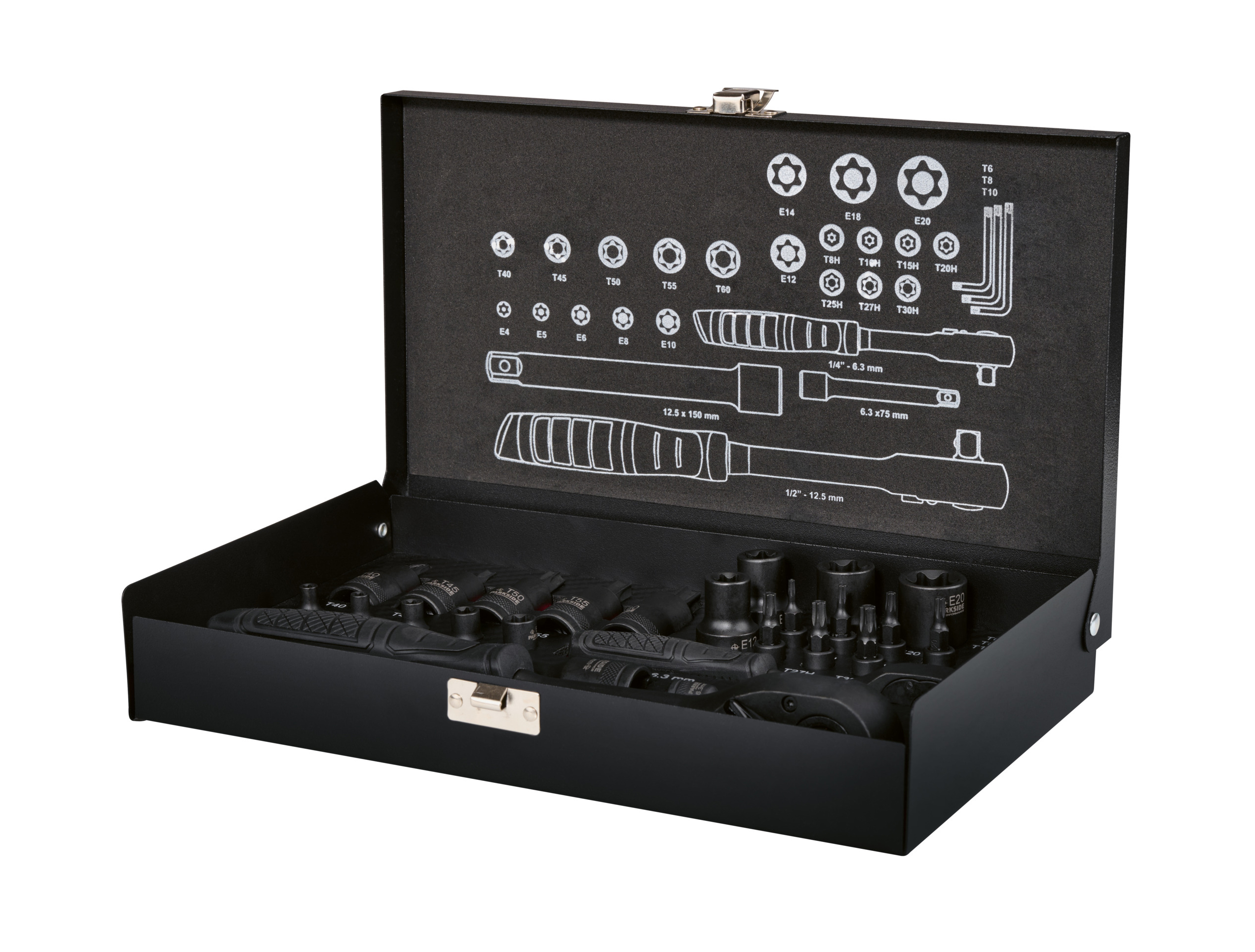 Parkside Performance® Sada nástrčných klíčů, 28dílná / 22dílná (sada torxních klíčů)