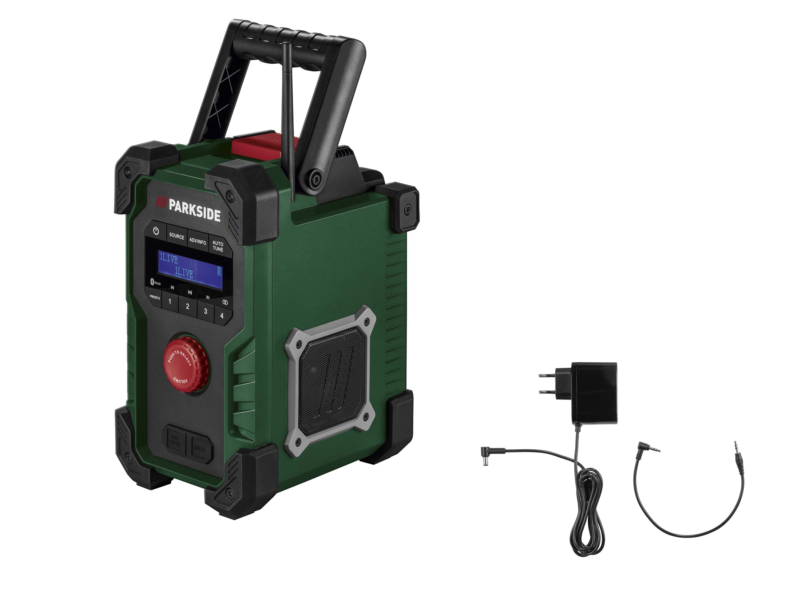Parkside® Aku stavební rádio PBR 10 A1 – bez akumulátoru a nabíječky
