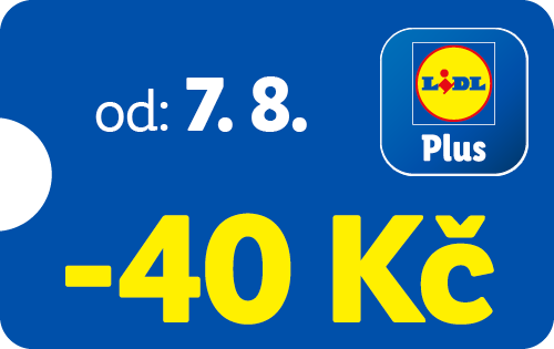 Od 7.8. -40 Kč sleva s Lidl Plus.