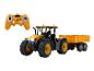Traktor JCB s dálkovým ovládáním a přívěsem, dětská hračka.